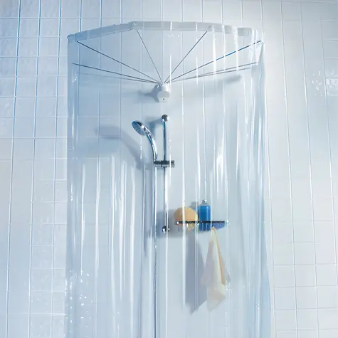 Spirella OMBRELLA sprchový záves pre kruhový držiak priehľadný / PVC / 200 x 170 cm