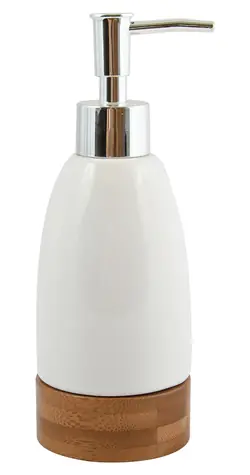 MSV TALLINN dávkovač mydla biely / keramika, drevo / 250 ml