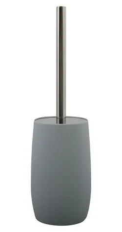 MSV ASTI šedá / WC kefa / plastová nádoba / nerezová rukoväť / 9 x 34,5 cm