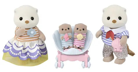 Sylvanian Families Rodina morských vydier s kočíkom / od 3 rokov