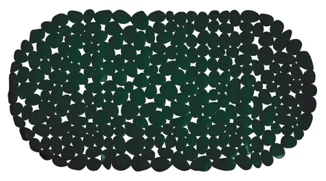 MSV GALETS protišmyková podložka do vane tmavo zelená / PVC / 35 x 68 cm