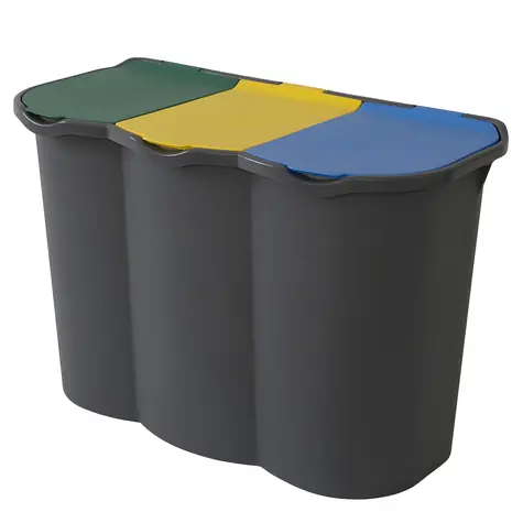 Belli e Forti UNICA čierna / Zostava na triedený odpad / plast / 80 l / 3x 25 l