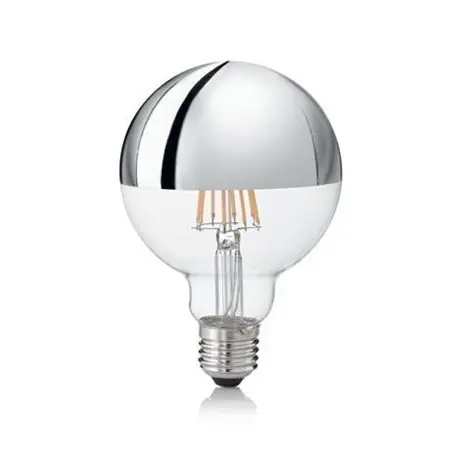Ideal lux Classic Globo E27 chrómová / LED žiarovka filament / G95 / 9W / 930lm / 3000K nestmievateľná