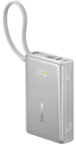 Baseus PicoGo 10000mAh 45W titánová / Powerbanka / Digitálny displej / Vstavaný kábel USB-C