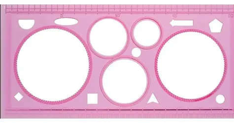 Panta Plast rysovacia šablóna s kruhmi 20 cm / Šablóna