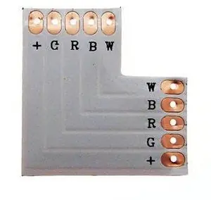 Mojeledy LUX05536 / Rohový konektor pre LED pásik / PCB T+T / 12 mm / RGBW / 12V/24V DC / max 3A