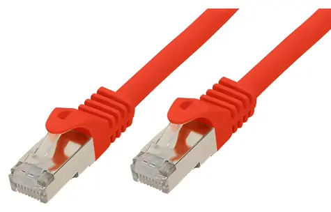 S-Conn BASIC-S Cat7 plochý 1 m červená / Patch kábel / U/FTP / RJ-45 / 600 MHz