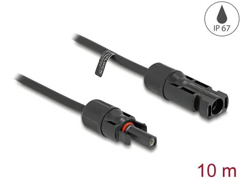 DeLock DL4 / Solárny kábel / 6 mm2 / samec > samica / 10 m / čierna