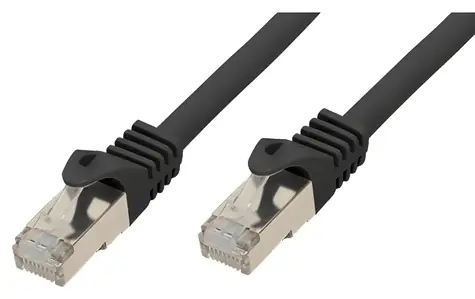 Shiverpeaks BASIC-S Cat7 slim čierna / Patch kábel / U/FTP / RJ-45 / 1 m / 600 MHz