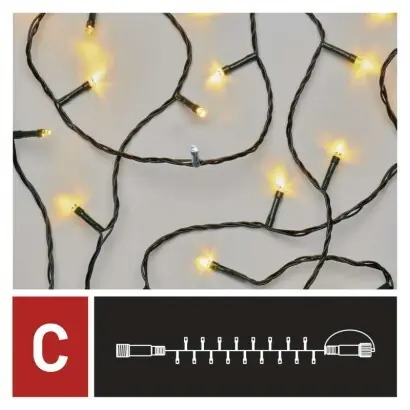 Emos D1AN02 Connect / Svetelná reťaz / 100 LED / 10 m / teplá a studená biela / IP44
