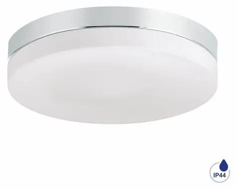 Luxera PILLS II chróm / Stropné prisadené svietidlo / 2x E27 60W / bez zdroja / IP44 / O 29,5 cm