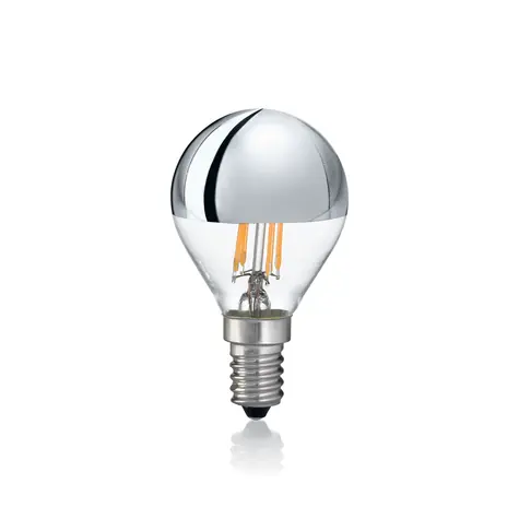Ideal lux LED CLASSIC SFERA E14 chrómová / Žiarovka / P45 / 4W / 370lm / 3000K teplá biela / nestmievateľná