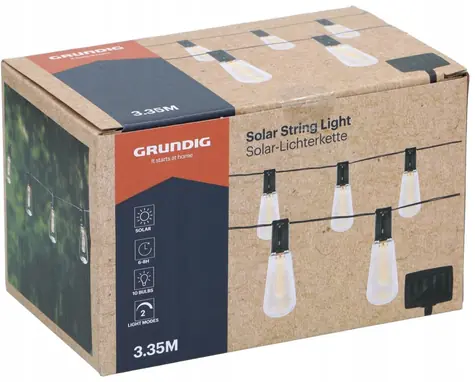 Grundig Solárna LED svetelná reťaz 3,35 m / Záhradné osvetlenie / Solárne / LED