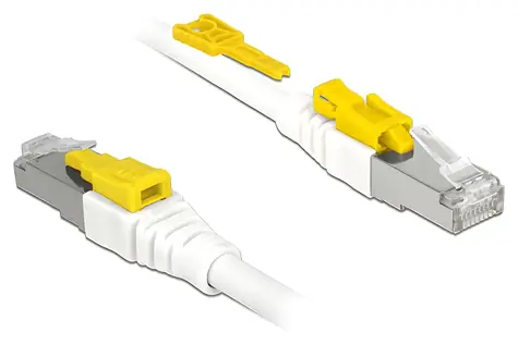 DeLock Secure biela / Sieťový kábel RJ45 / Cat.6A S/FTP / 1 m