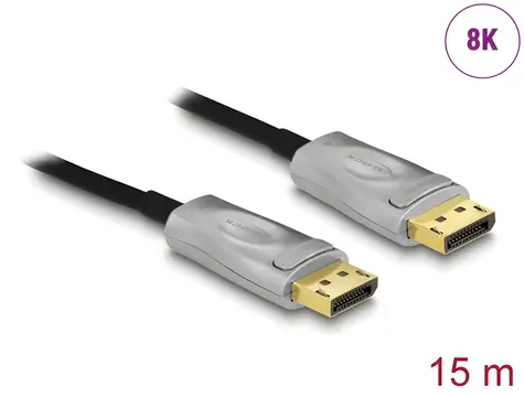 DeLock Aktívny optický kábel DisplayPort 1.4 / Prepojovací kábel / 8K / 15 m