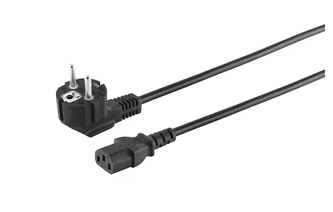 SCONN Napájací kábel Schuko 90° - C13 / Napájací kábel / CEE7/7 - C13 / uhlový 90° / VDE / 1,8 m