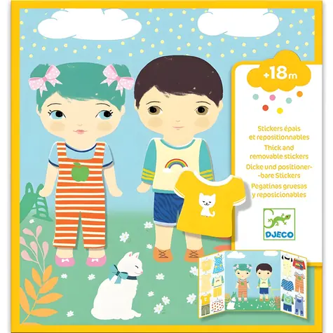 DJECO Premiestniteľné samolepky Oblečenie / 14 ks / od 18 mesiacov