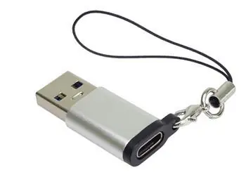 PremiumCord Adaptér USB 3.0 A(M) - USB-C(F) strieborná / Redukcia / s očkom na zavesenie