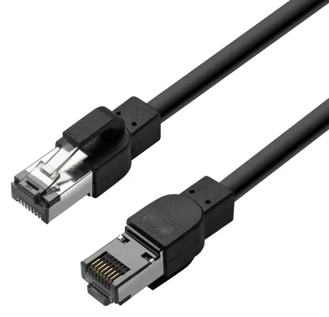 Lanview Cat6a S/FTP HIGH-FLEX Outdoor čierna / Vonkajší sieťový kábel / RJ-45 / 2 m / PoE