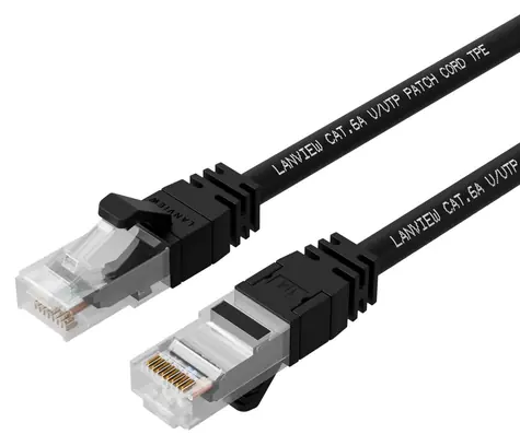 Lanview HIGH-FLEX Cat6a UTP čierna / Sieťový kábel / RJ-45 / 0,5 m / PoE+ / LSZH