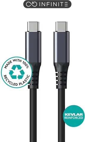 eSTUFF INFINITE čierna / Kábel USB-C / USB4 Gen2x2 / 2 m / 100 W / 20 Gbps / 8K/60Hz