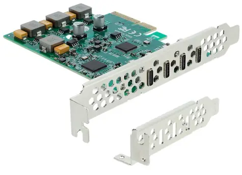 DeLock PCIe x4 Low Profile / Radič USB-C / 4X USB-C 10 Gb/s / ASM3142/ Via VL820