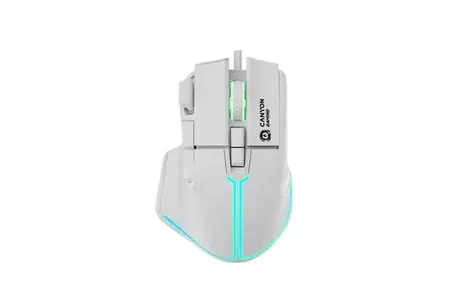 Canyon Fortnax GM-636 biela / Herná optická drôtová myš / až 20 000 DPI / 9 tlačidiel / RGB / 1 ms odozva