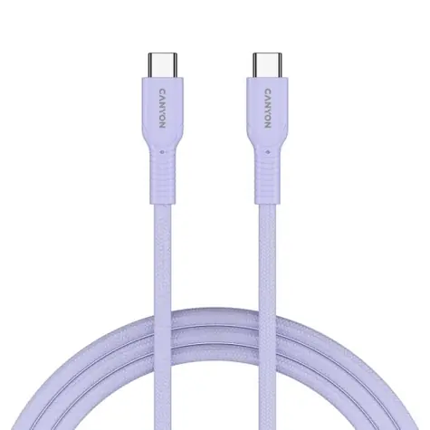 Canyon OnWire CCAP60CL fialová / Nabíjací kábel / USB-C - USB-C / opletený / 60W PD / 480 Mbps / 1 m