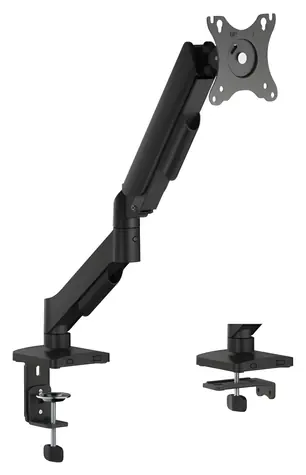 eSTUFF Single Gas Spring Monitor Mount / Stolné rameno pre jeden monitor / plynová pružina / VESA 75-100 mm / do 32"