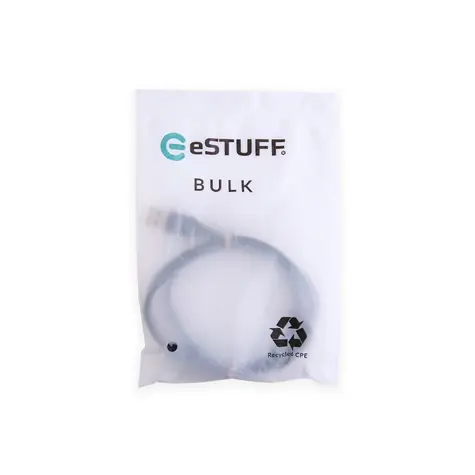 eSTUFF INFINITE (GRS) čierna (ES605180-BULK) / Kábel / USB-C - USB-A / 1 m / 60 W / GRS recyklovaný plast