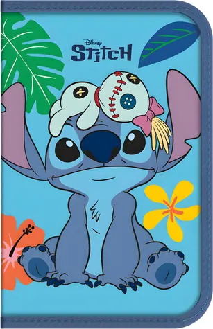 ALLTOYS Peračník Stitch / Školský peračník / jednoposchodový / plne vybavený / zips