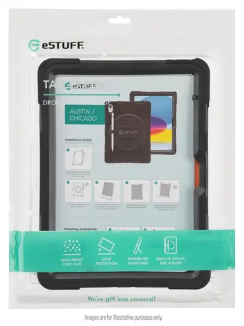 eSTUFF CHICAGO púzdro pre Microsoft Surface Go/Go 2/Go 3/Go 4 čierna / Púzdro na tablet / Odolné / Ochrana displeja