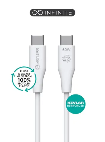 eSTUFF INFINITE (GRS) biela / Dátový kábel / USB-C / 2 m / PD 60 W
