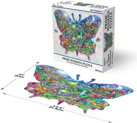 Prime 3D Drevené puzzle Motýľ / 200 dielikov / od 5 rokov