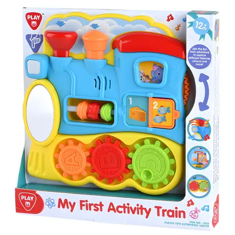 PLAYGO Môj prvý vlak - aktivity / Interaktívna hračka / zvukové efekty / batéria AAA 2 ks