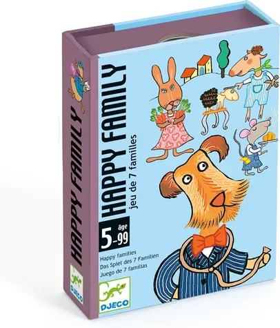 DJECO Kartová hra Happy Family / Rodinná hra / 2-4 hráči / od 5 rokov