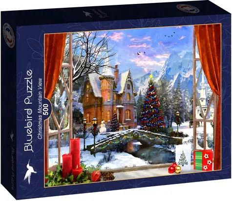 BlueBird Puzzle Vianočný výhľad na hory / 500 dielikov / 47,8 x 34,2 cm