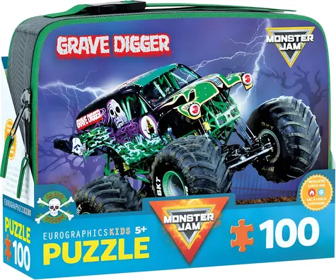 EUROGRAPHICS Puzzle vo desiatovom boxe Grave Digger Monster Jam / 100 dielikov / 48 × 33 cm