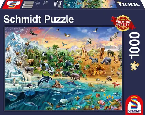 Schmidt Puzzle Kráľovstvo zvierat / 1000 dielikov / 69,3x49,3 cm