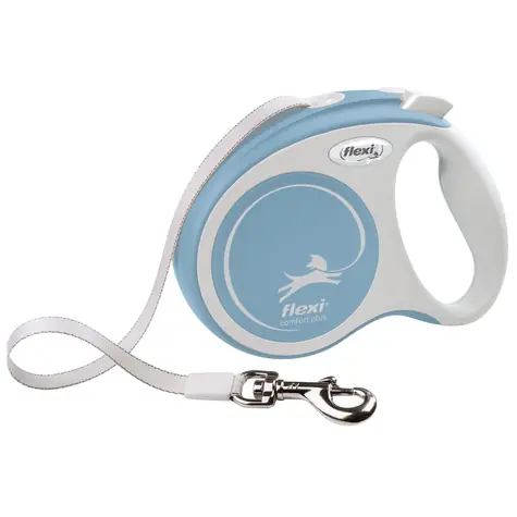 FLEXI Vodítko Comfort PLUS S svetlo modré / Samonavíjacie / opasok / 5 m / pre psov do 15 kg