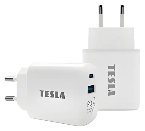 TESLA Power Charger T220 biela / Nabíjačka / duálna / 25 W / PD 3.0 / PPS