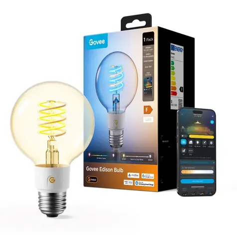 Govee R14C1 G80 Edison E27 / Inteligentná LED žiarovka / Wi-Fi + Bluetooth / Matter / 800 lm / 2700-6500 K
