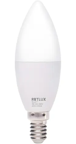 Retlux RLL 677 C37 E14 / LED žiarovka / 3W / 405 lm / 6500K - denná biela / D