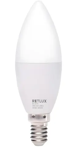 Retlux RLL 676 C37 E14 / LED žiarovka / 3W / 405 lm / 4000K - studená biela / D