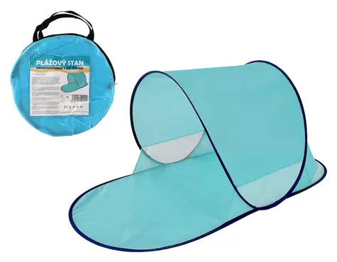 Teddies Samorozkladací plážový stan modrý / Plážový stan / UV filter / 140x70x62 cm / polyester/kov