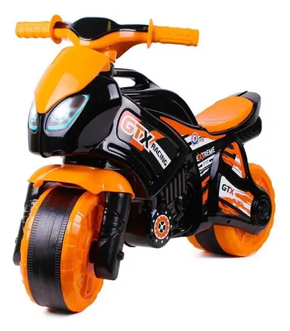 TEDDIES Odrážadlo Motorka oranžovo-čierna / Plast / nosnosť 20 kg / od 2 rokov