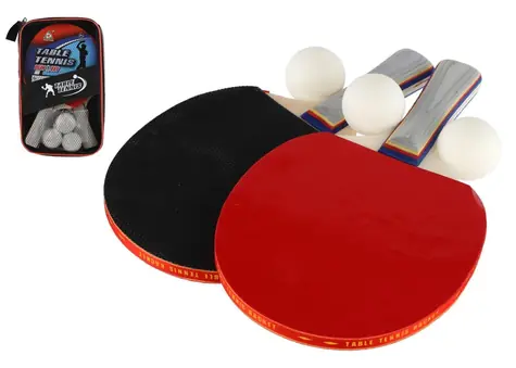 TEDDIES Sada na stolný tenis / Detská sada / 2 pálky + 3 loptičky / Drevo / od 3 rokov