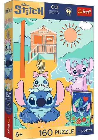 Trefl Puzzle Premium PLUS Kids Lilo & Stitch / 160 dielikov / 41 x 27,5 cm / 6+
