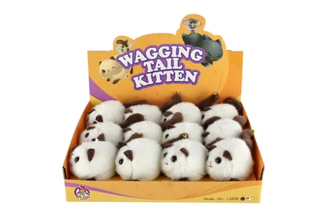 TEDDIES Naťahovacia mačička plyš / 10 cm / od 3 rokov
