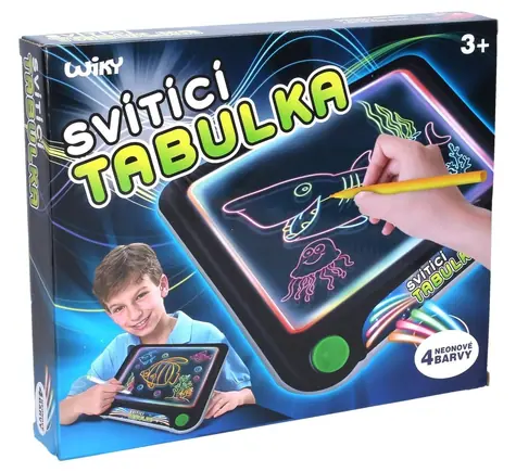 WIKY Kresliaca tabuľka svietiaca /LED / 25,5x23,5 cm / na batérie / od 3 rokov